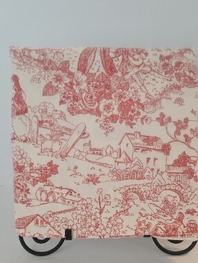 Martex Vintage Toile Cream Red Cotton Blend Percale Twin Flat Sheet